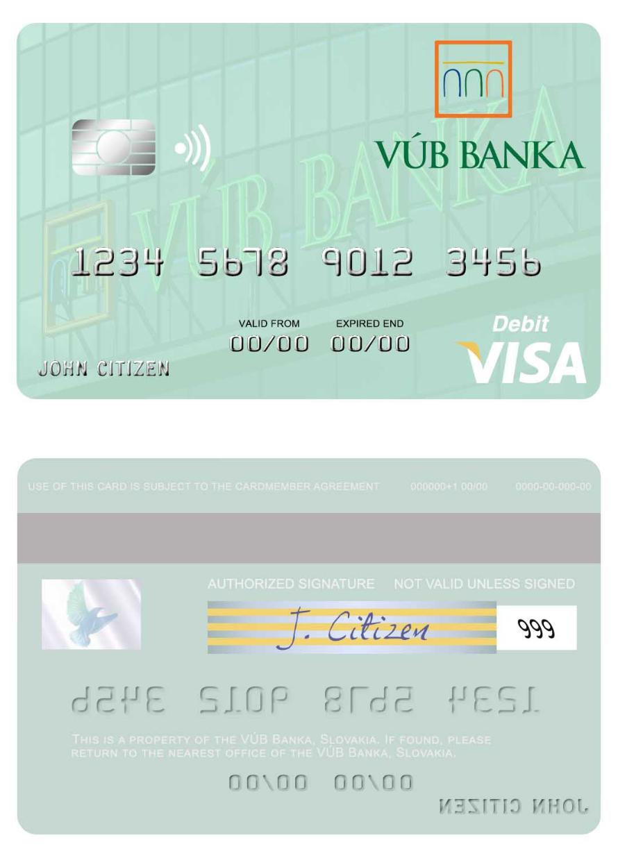 Slovakia VUB Banka visa debit card